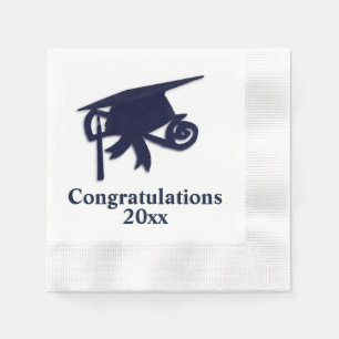 Congratulations Blue Cap Graduation Napkin