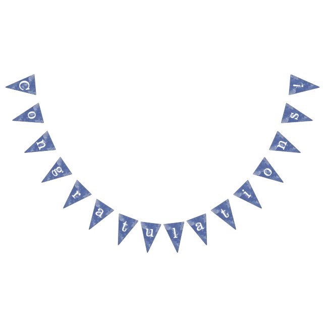'Congratulations' Blue Marbled Flags (All)