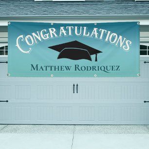 Congratulations Blue School Graduation Banner