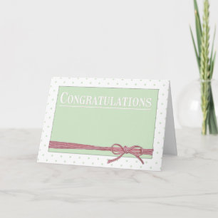 Congratulations Bow Tie Polka Dots Card