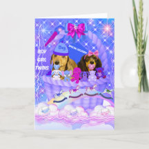 Congratulations Boy Girl Twins Greeting Card