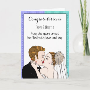 Congratulations  Bride and Groom Personalized  Card