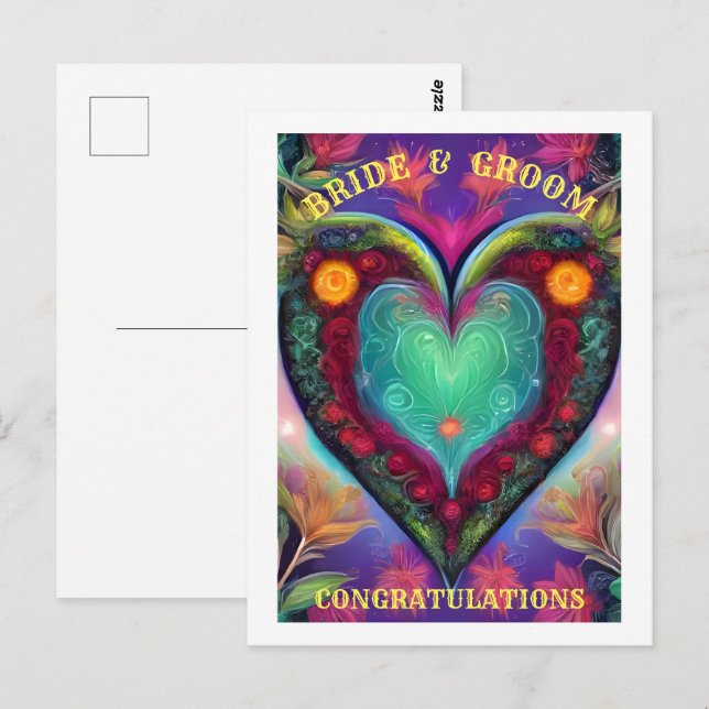 CONGRATULATIONS BRIDE AND GROOM   POSTCARD (Front/Back)