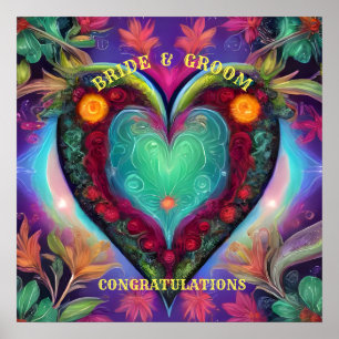 CONGRATULATIONS BRIDE AND GROOM   POSTER