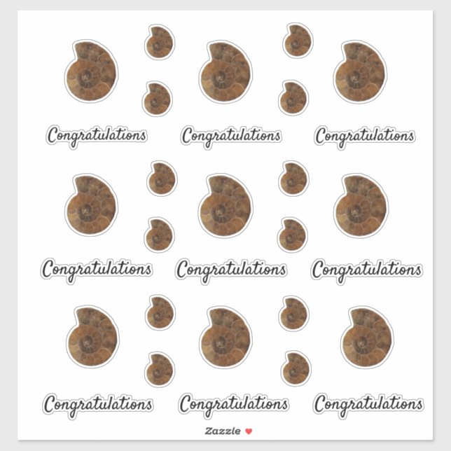 Congratulations Brown Agate Geode Slice Sticker (Sheet)