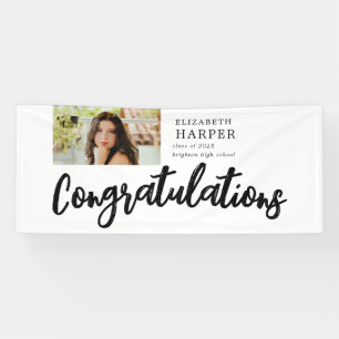 Congratulations Brush Script  Photo Graduation  Banner