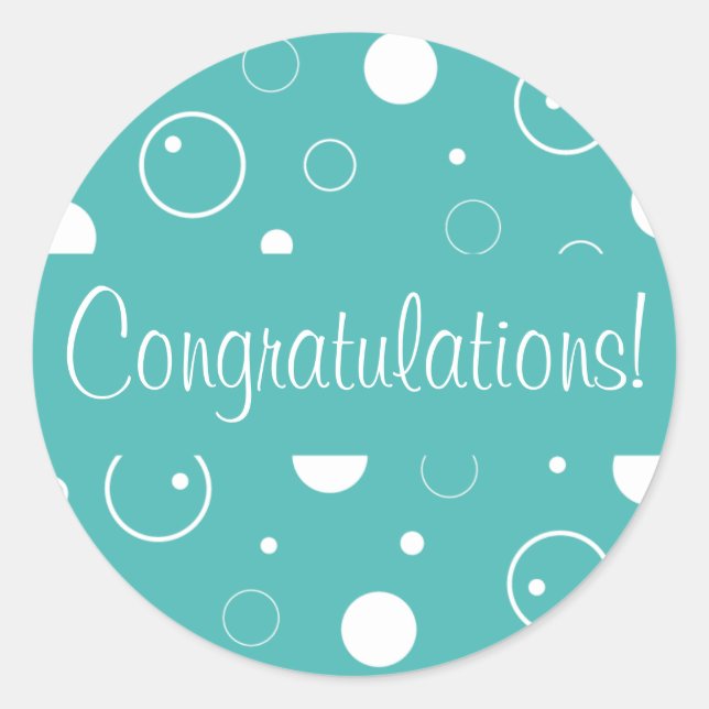 Congratulations Bubbles Envelope Seal (Front)