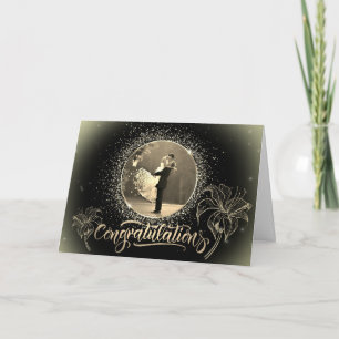 Congratulations card folded with congratulations