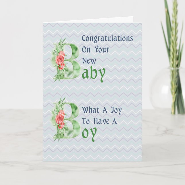 Congratulations Card for Baby Boy (Front)