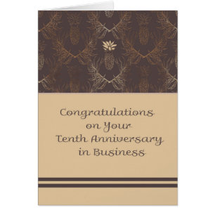 Congratulations Card for Business 10 Year Anniv.