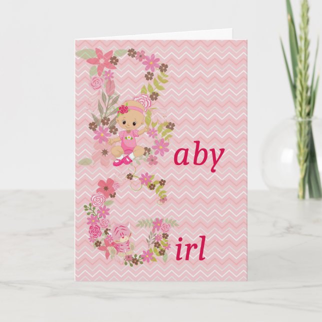 Congratulations Card for New Baby Girl (Front)