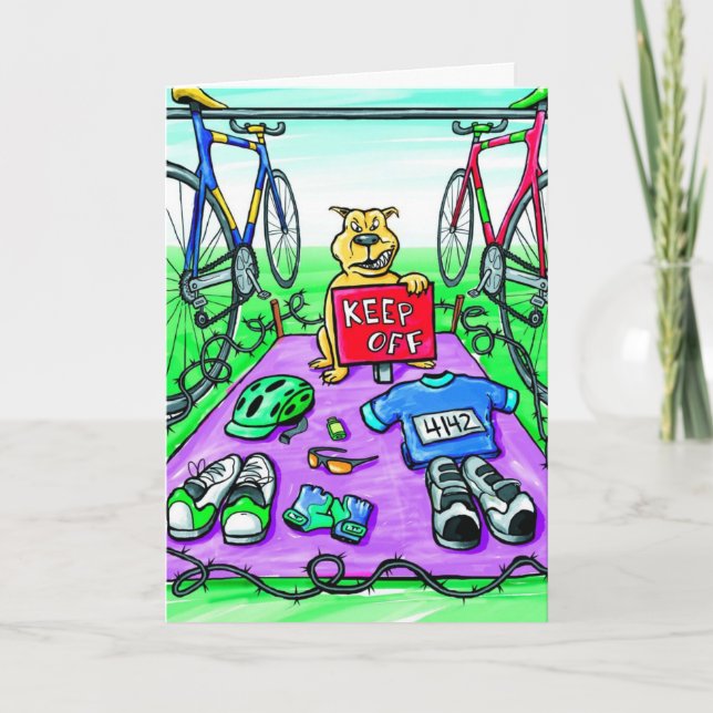 Congratulations Card for Triathlete - Keep Off (Front)