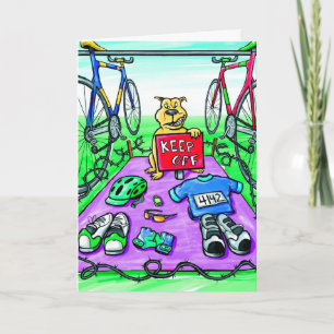 Congratulations Card for Triathlete - Keep Off