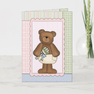 Congratulations Card: Teddy BearWith A Rattle Card