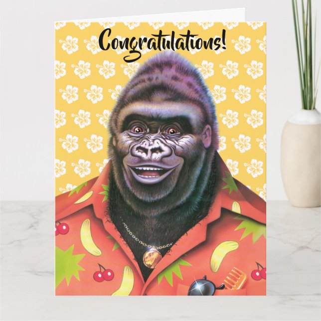 Congratulations Card Vain Gorilla design. (Front)