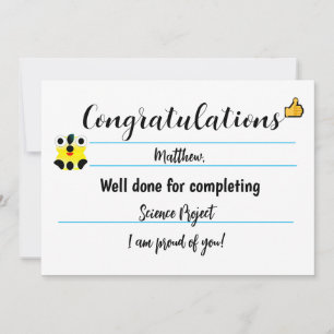 Congratulations Card with Cute Face