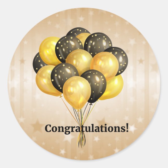 Congratulations! Celebration Classic Round Sticker (Front)