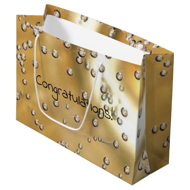 Congratulations Champagne bubbles Large Gift Bag (Front Angled)