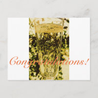 Congratulations Champagne Glass Postcard