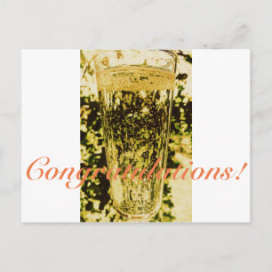 Congratulations Champagne Glass Postcard