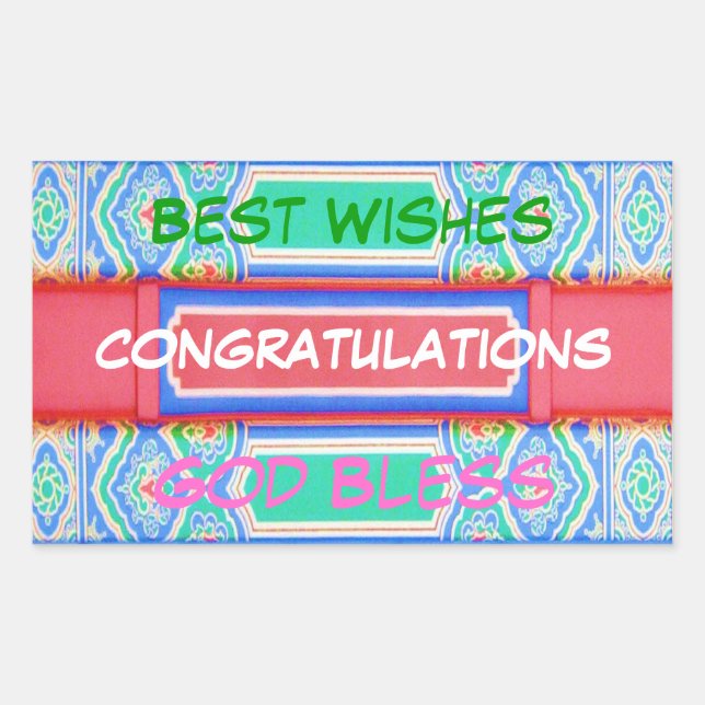 CONGRATULATIONS  - Chinese Lucky Pattern Sticker (Front)