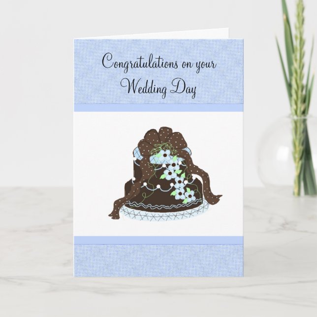 Congratulations Chocolate Wedding Cake Card (Front)