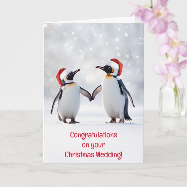Congratulations Christmas Holiday Wedding  Card (Orchid)