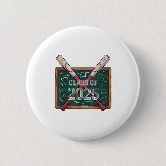 Congratulations Cl Of 2025 Baseball Graduation Gir 2 Inch Round Button (Front)