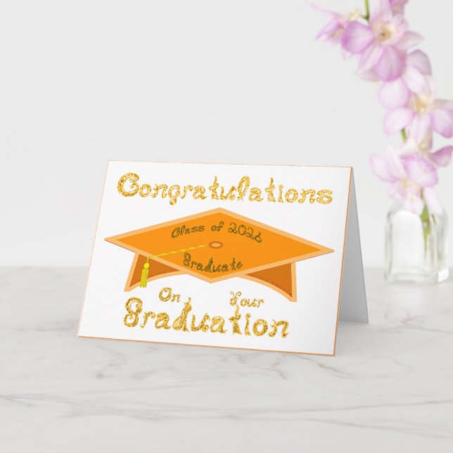 Congratulations Class 2026 Graduate Orange Brown Card (Orchid)