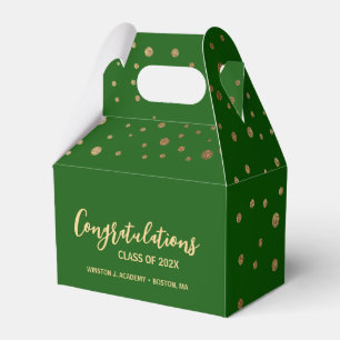 Congratulations class of 2024 Grad Green Gold Favor Box
