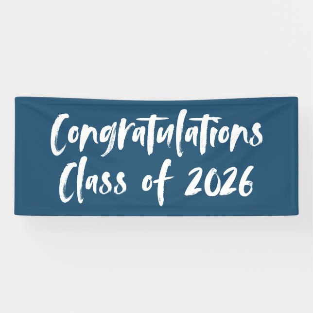Congratulations Class of 2025 Navy Graduation Banner (Horizontal)