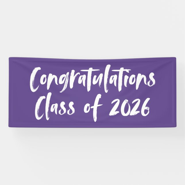 Congratulations Class of 2025 Purple Graduation Banner (Horizontal)
