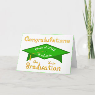 Congratulations Class of 2026 Graduate Green White Card