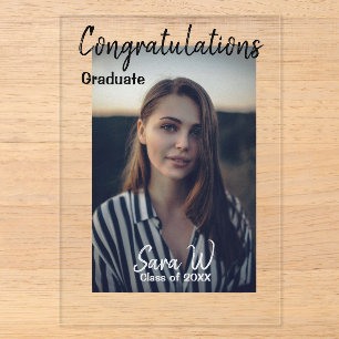 Congratulations class of add year name school col acrylic invitations