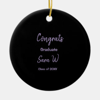 Congratulations class of add year name school col ceramic ornament