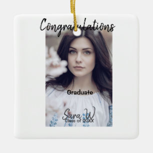 Congratulations class of add year name school col ceramic ornament