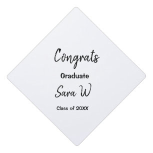 Congratulations class of add year name school col graduation cap topper