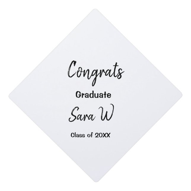 Congratulations class of add year name school col graduation cap topper (Front)