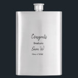 Congratulations class of add year name school col hip flask<br><div class="desc">design</div>