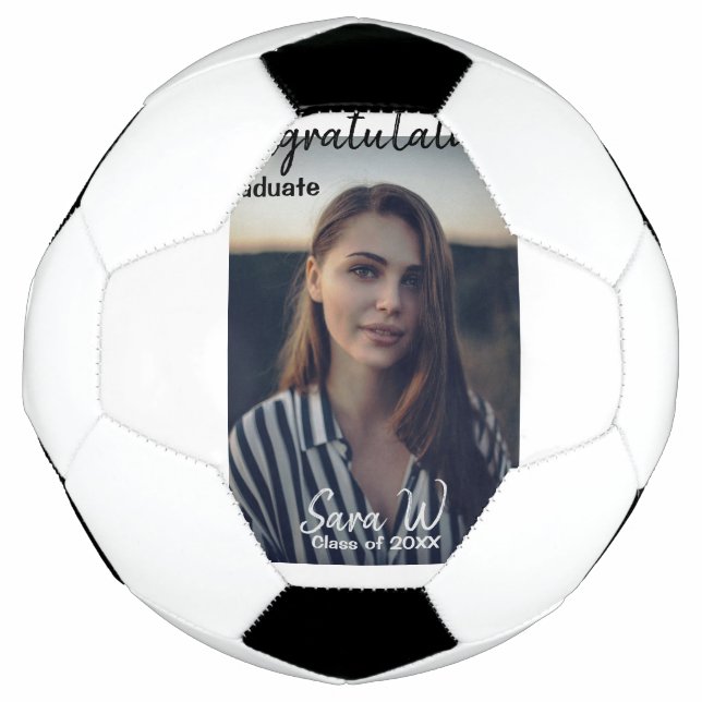 Congratulations class of add year name school col soccer ball (Front)