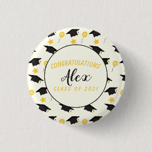 Congratulations Class Of Graduate Customize Name 1 Inch Round Button