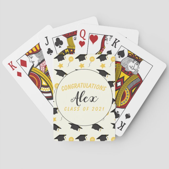 Congratulations Class Of Graduate Customize Name   Playing Cards (Back)