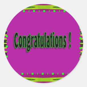 congratulations classic round sticker