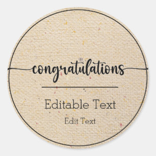 Congratulations  classic round sticker