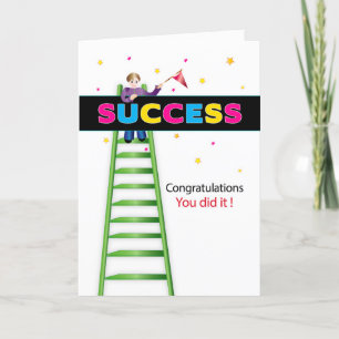 Congratulations Climbing ladder of Success Card