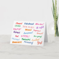 Congratulations Colourful Fun Bright Multi Phrase