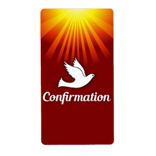 Congratulations Confirmation Dove with Gold/Red