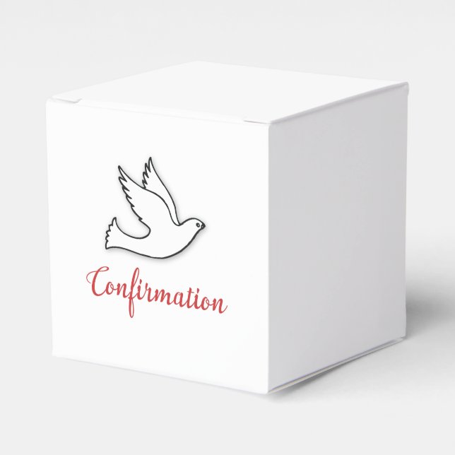 Congratulations Confirmation Dove with Red Favor Box (Front Side)