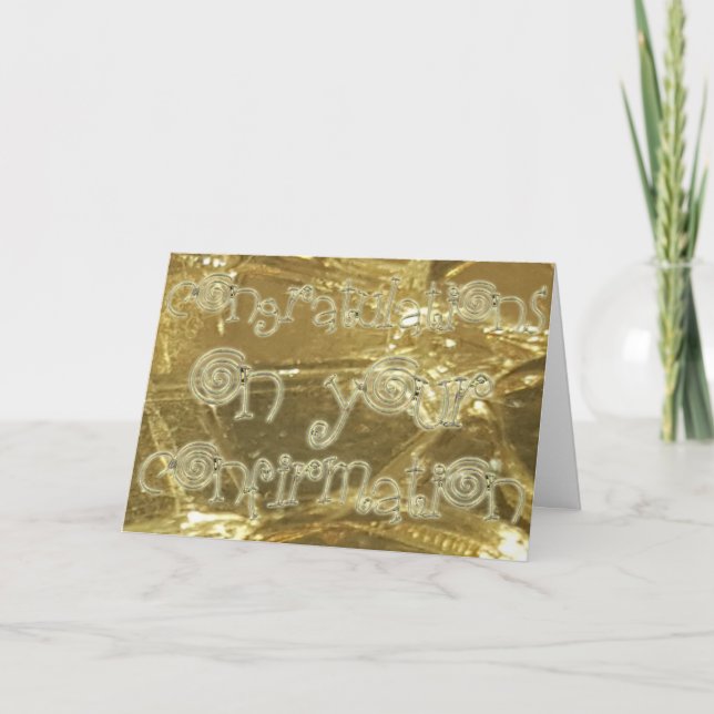 Congratulations Confirmation Typography Golden Card (Front)