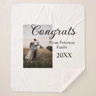 Congratulations congrats add family name photo yea sherpa blanket